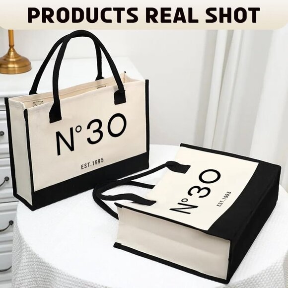 Birthday Tote Bag Canvas Gift for Women Keepsake Party Beach Travel - Picture 2 of 7